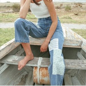 Patchwork Cropped Jeans